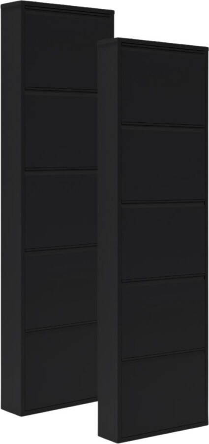 CEHA HOME Schoenenkast Bodi 5-vaks Zwart (set van 2)