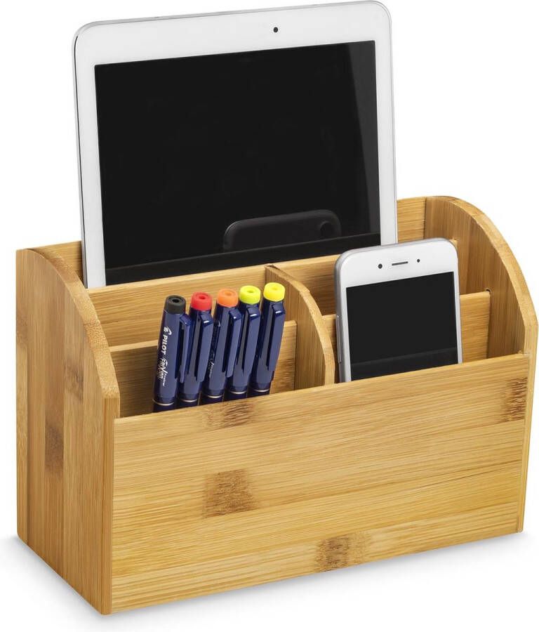 CEP desk organizer uit bamboe staand 5 vakken