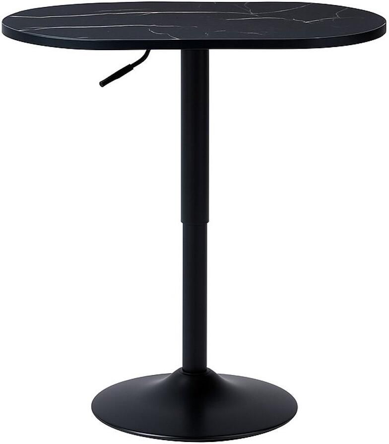 Ceruzo bijzettafel Ovaal- Hoogte Verstelbaar Gasveer Laptoptafel- Zwart Gemarmerd-Theetafel