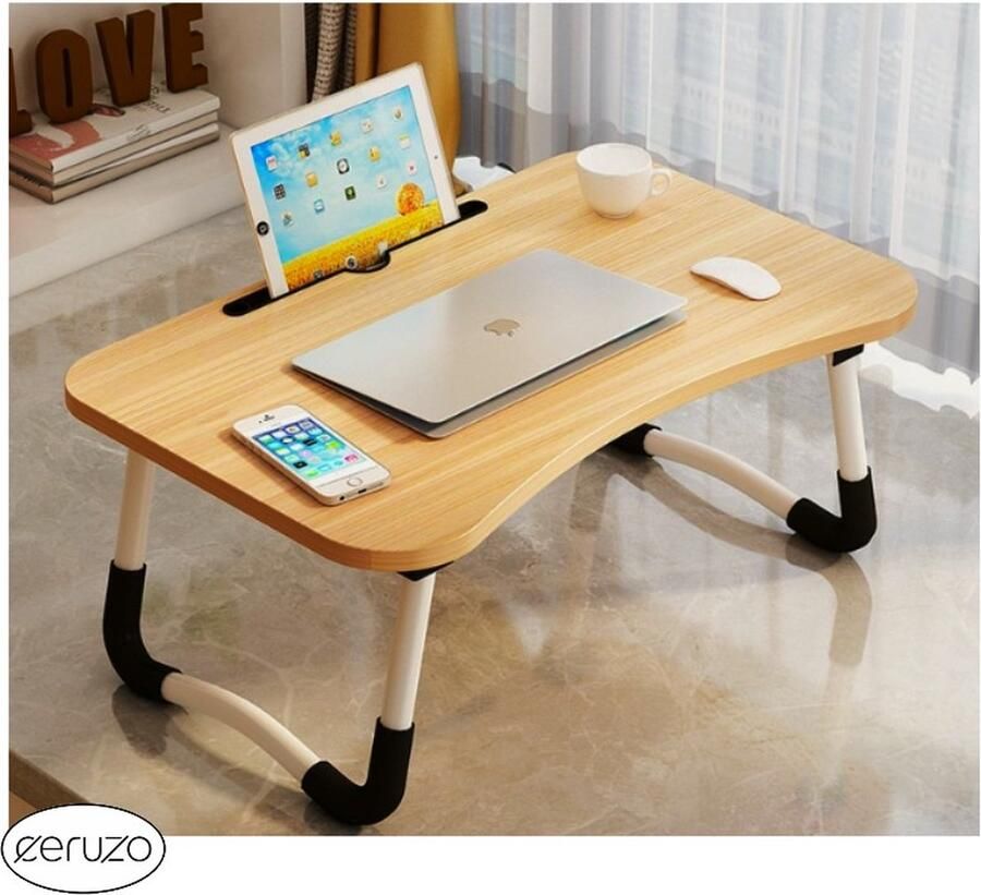 Ceruzo opklapbare Laptoptafel Bedtafel Laptopverhoger Ontbijttafeltje Inklapbaar- 60x40 cm - Foto 2