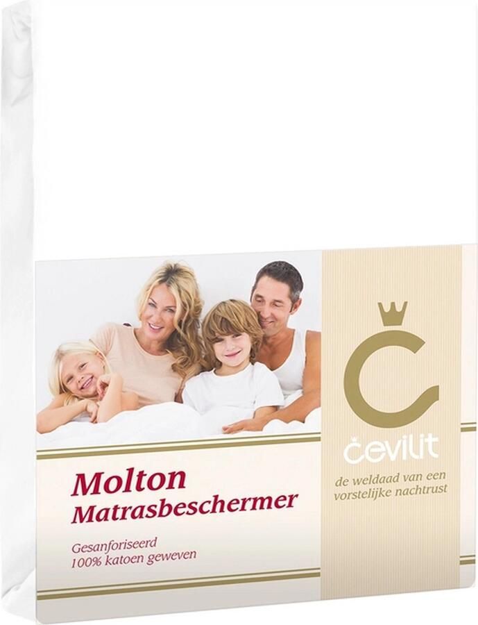 Cevilit – Molton Matrasbeschermer Extra Zware kwaliteit – Maat 120x190 200 – 100% katoen geweven – Het vocht opnemend vermogen verbetert het slaapcomfort en verlengt de levensduur van het matras Plateu Molton met Hoek elastiek P470