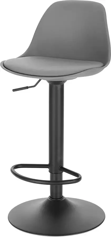 CGPN barkruk 1 x barkruk met rugleuning barkrukken in hoogte verstelbaar en 360° draaibaar modern voor eetkamer bar grijs