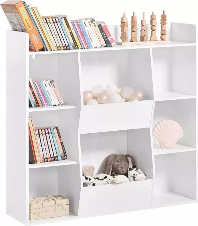 CGPN Boekenkast voor kinderen kinderrek opbergrek met 8 open vakken speelgoedrek staand rek kinderkamer meubels wit BHT ca.: 106 x 104 x 30 cm