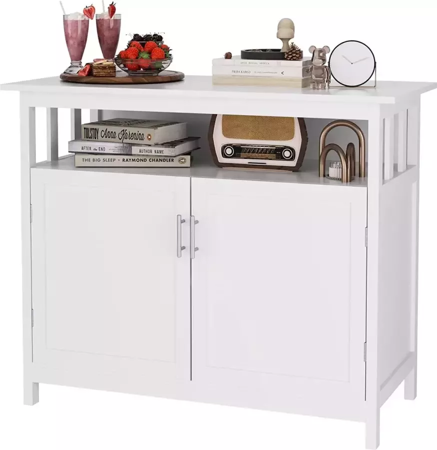 CGPN Keukenkast wit dressoir ladekast met plank en deuren multifunctioneel zijkast in Scandinavische stijl kast dressoir TV-kast Gangkast (L x B x H): 98 x 44 x 80 cm)