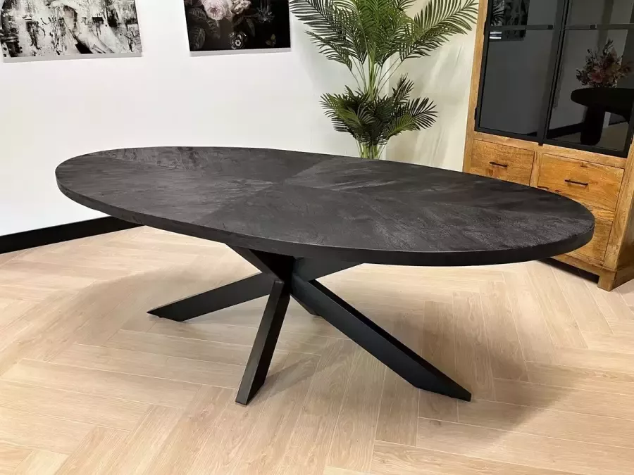 Chair up meubels Deens Ovale Eettafel Modern Scandinavisch Design Luxe visgraat motief 200CM Matrix onderstel - Foto 2