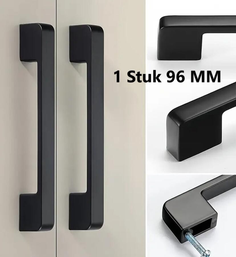 Cheaperito Luxe Design Kast Handgreep I Meubelhandvat I Meubelgreep I Zinklegering I Handvat I 96 MM I Zwart