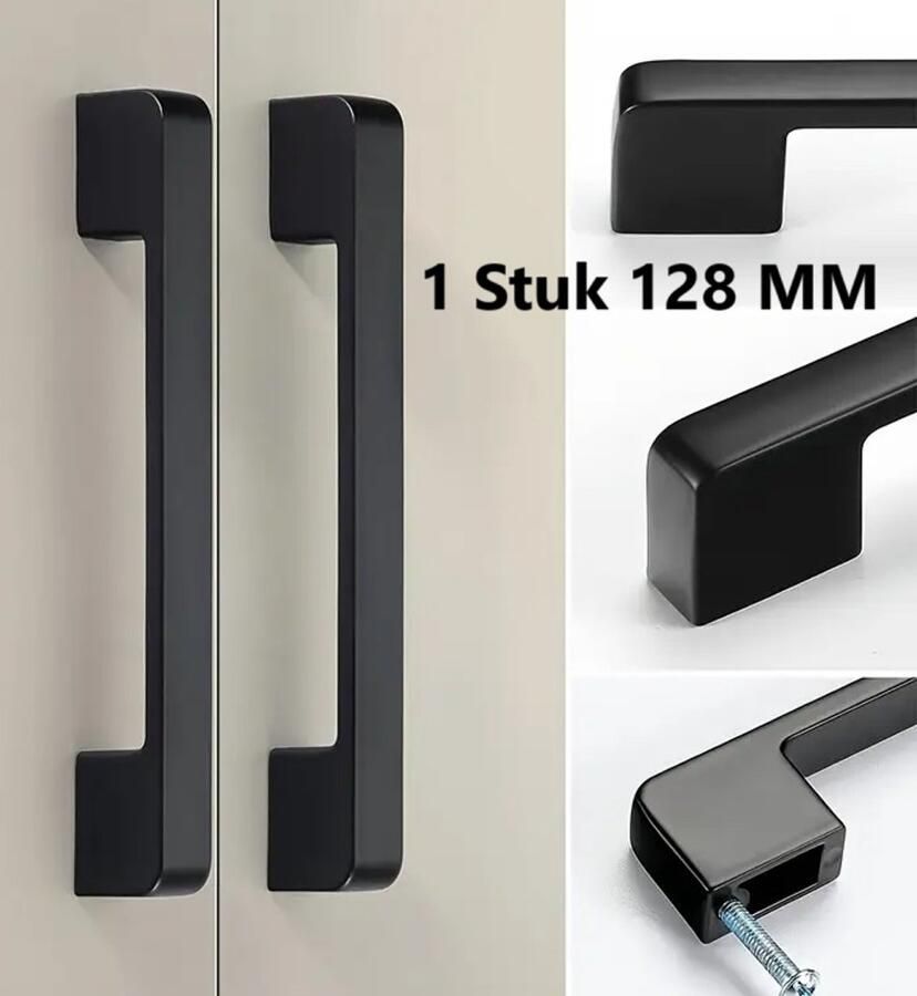 Cheaperito Luxe Design Kast Handgreep I Meubelhandvat I Meubelgreep I Zinklegering I Handvat I 128 MM I Zwart