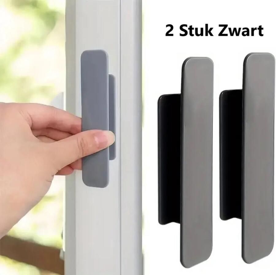 Cheaperito Set Van 2 Zelfklevende Raam- & Kastgrepen I Meubelgrepen I Ladekastgrepen I Zwart