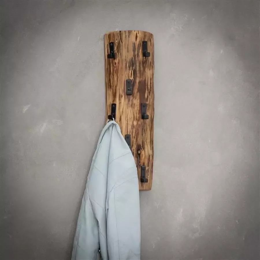 Cheers Living Kapstok boomstam 8 haken Massief acacia naturel