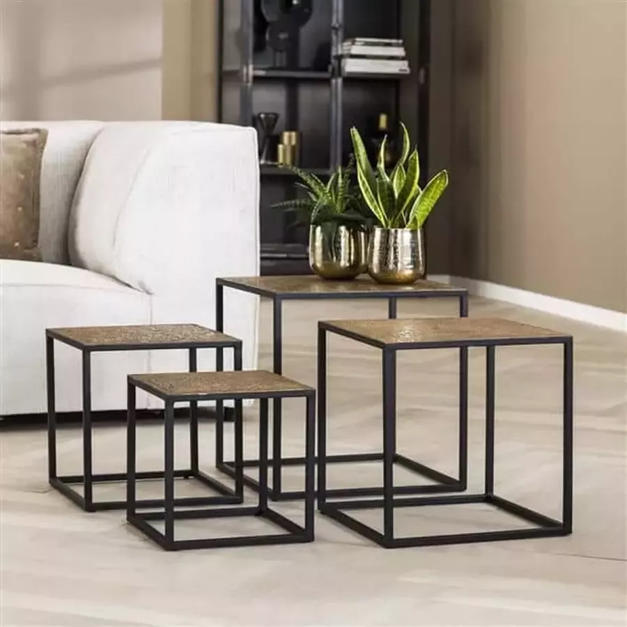 Cheers Living Salontafel set 4 iron metallic Brons antiek