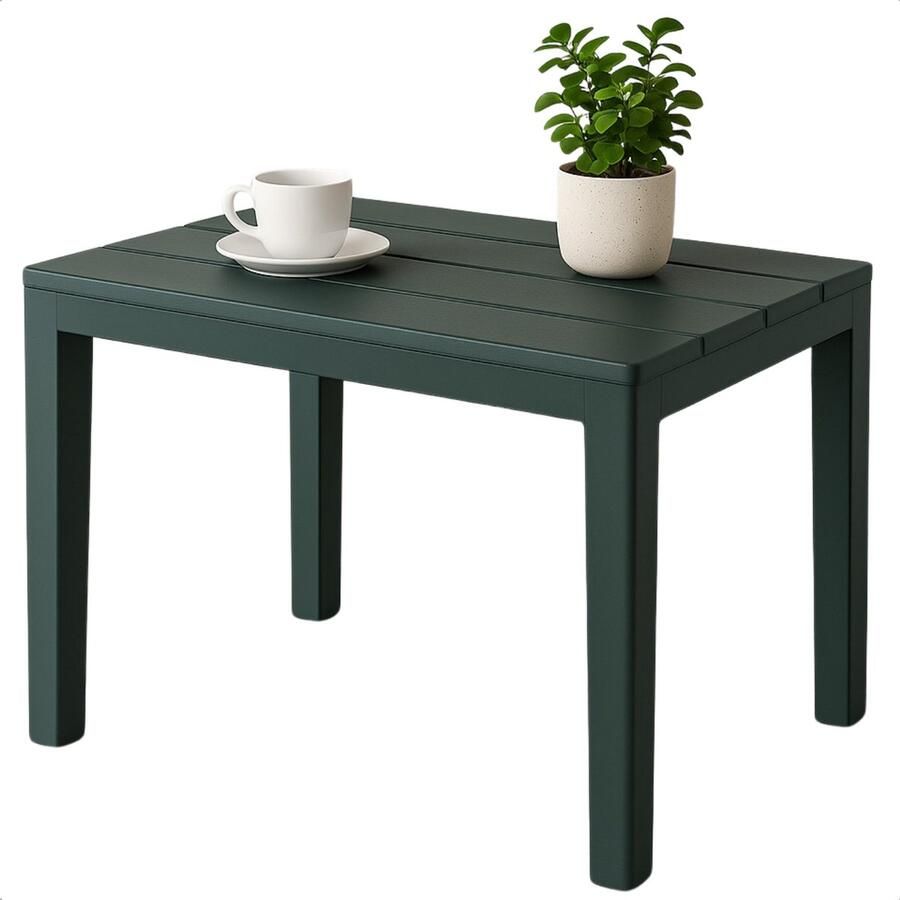 Cheqo Antraciet Bijzettafel Buiten en Binnen Tafeltje Salontafel Bijzettafel Zwart Kunststof Voor Tuin en Terras Inclusief EBOOK