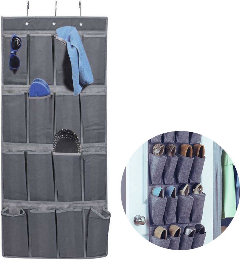 Cheqo Hangende Deur Schoenenkast Deur Organizer voor Kleding en Smalle Voorwerpen Schoenenzak Deurhanger Opbergzak 16 vakken 45x112cm