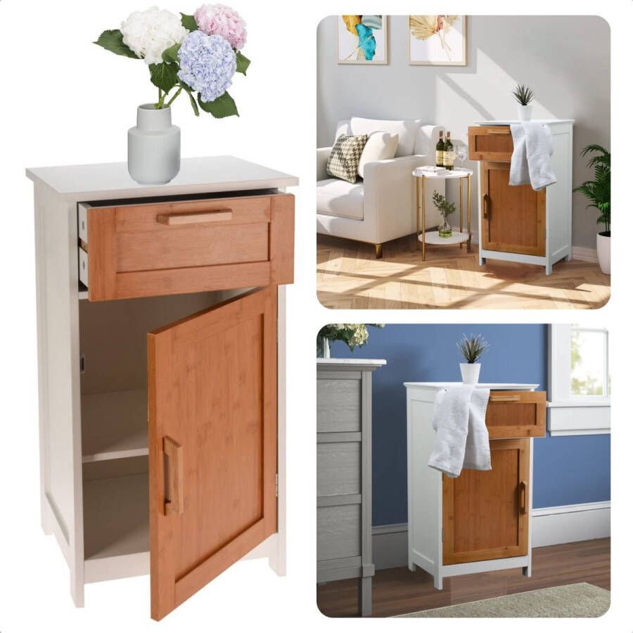 Opbergkastje van MDF Nachtkastje Badkamerkast Keukenkastje Kastje 40 x 30 x 70 cm Inclusief EBOOK