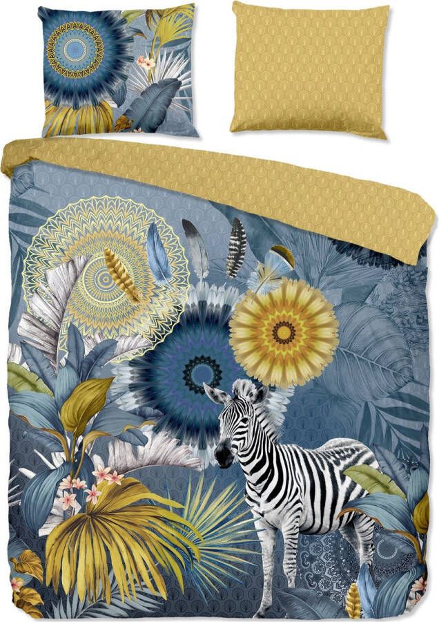 Cheqo Satijnen Dekbedovertrek 140x200 220cm Inclusief Kussenslopen Tweepersoons Twijfelaar 100% Katoen Satijn Ice Blauw - Foto 2