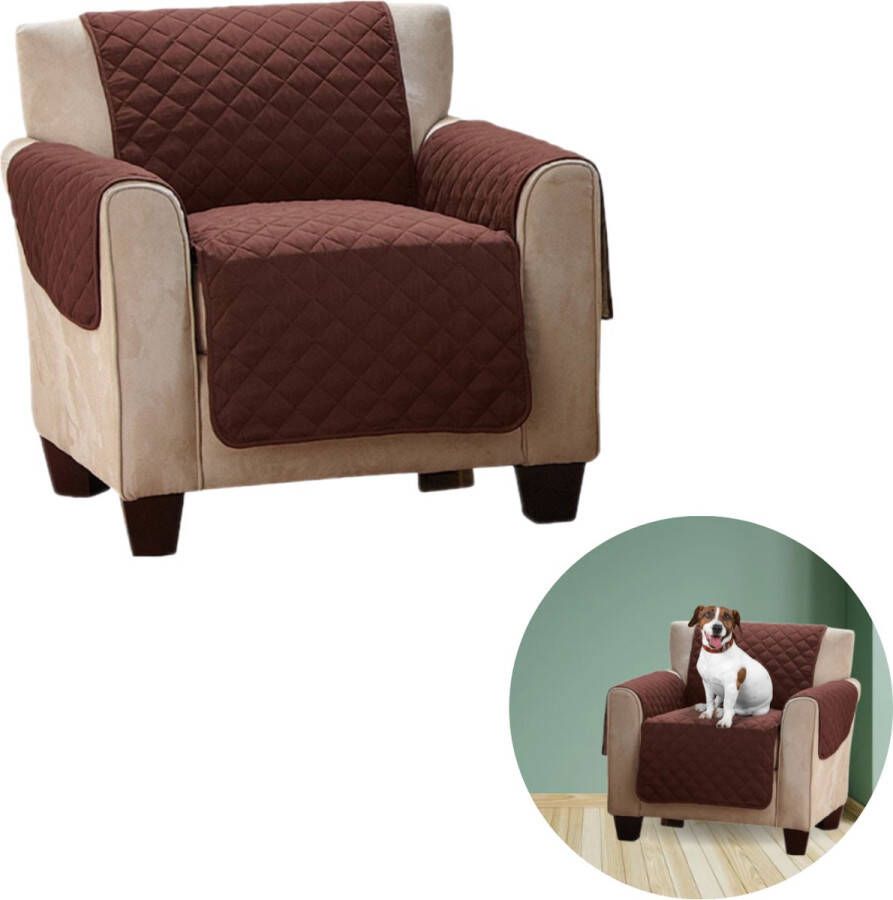 Cheqo Stoelbeschermer Fauteuilbeschermer Bruin Perfect voor Huisdieren of Knoeien 55cm Default Title