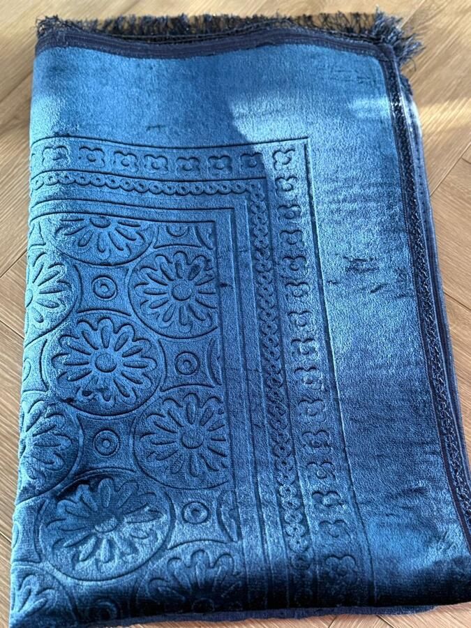 TuttoBello Zachte Gebedskleed Seccade Fluweel Mooi patroon Blauw