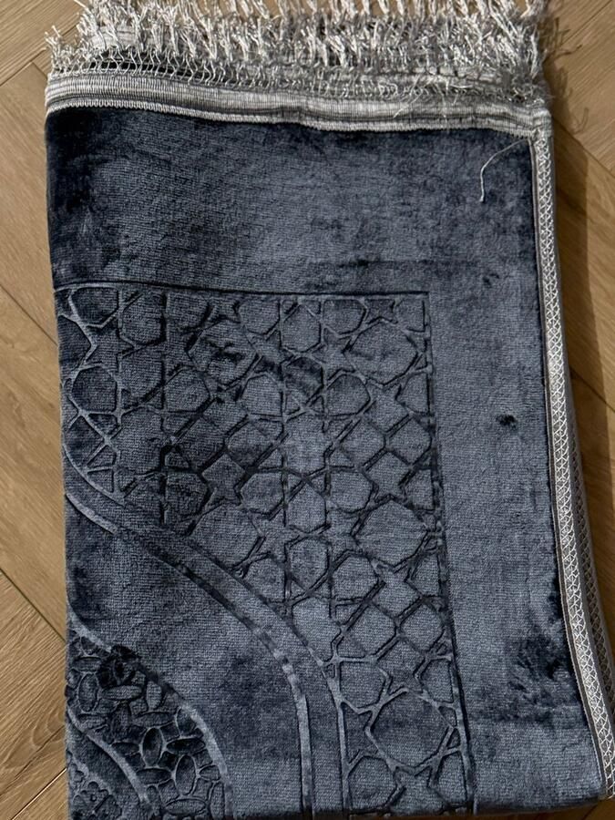 TuttoBello Zachte Gebedskleed Seccade Fluweel Mooi patroon Grijs