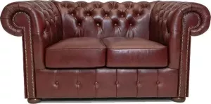 The Chesterfield Brand Chesterfield Bank Class Leer 2-zits Cloudy Rood