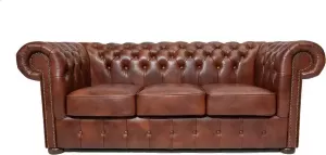 The Chesterfield Brand Chesterfield Bank Class Leer 3-zits Cloudy Oud Bruin