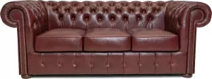 The Chesterfield Brand Chesterfield Bank Class Leer 3-zits Cloudy Rood