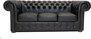 The Chesterfield Brand Chesterfield Bank Class Leer 3-zits Shiny Black