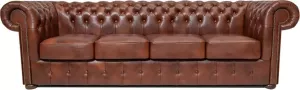 The Chesterfield Brand Chesterfield Bank Class Leer 4-zits Cloudy Oud Bruin