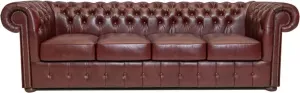 The Chesterfield Brand Chesterfield Bank Class Leer 4-zits Cloudy Rood
