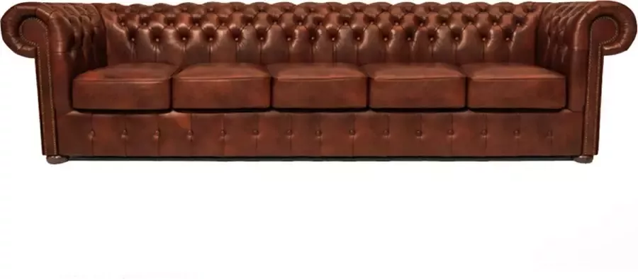 The Chesterfield Brand Chesterfield Bank Class Leer 5-zits Cloudy Karamel