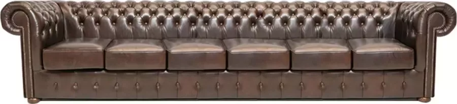 The Chesterfield Brand Chesterfield Bank Class Leer 6-zits Cloudy Donker Bruin