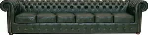 The Chesterfield Brand Chesterfield Bank Class Leer 6-zits Cloudy Groen