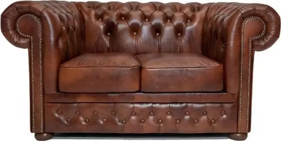 Chesterfield Bank First Class Leer 2-zits Cloudy Oud Bruin 2 tot 4 weken levertijd