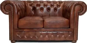 The Chesterfield Brand Chesterfield Bank First Class Leer 2-zits Cloudy Oud Bruin