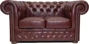 The Chesterfield Brand Chesterfield Bank First Class Leer 2-zits Cloudy Rood