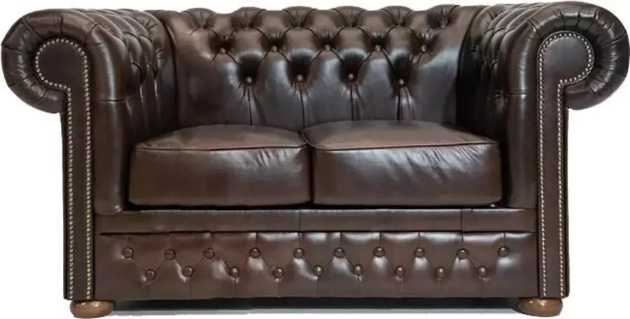 Chesterfield Bank First Class Leer 3-zits Shiny Zwart| 2 tot 4 weken levertijd - Foto 2