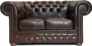 The Chesterfield Brand Chesterfield Bank First Class Leer 2-zits Shiny Zwart