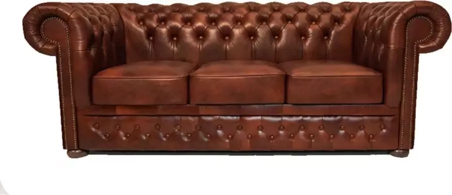 Chesterfield Bank First Class Leer 3-zits Cloudy Karamel 2 tot 4 weken levertijd