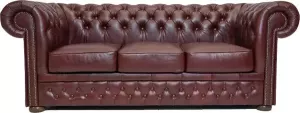 The Chesterfield Brand Chesterfield Bank First Class Leer 3-zits Cloudy Rood