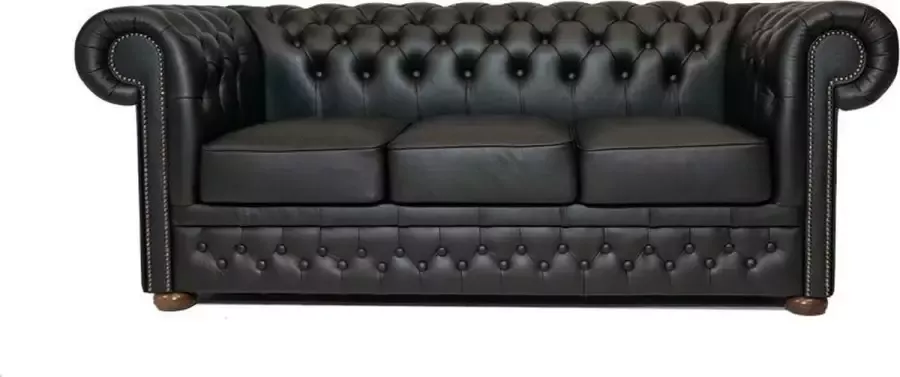 The Chesterfield Brand Chesterfield Bank First Class Leer 3-zits Shiny Zwart - Foto 1