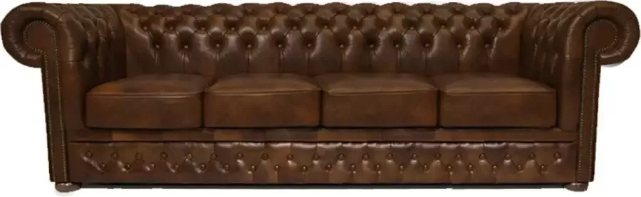 Chesterfield Bank First Class Leer 4-zits Cloudy Licht Bruin 2 tot 4 weken levertijd