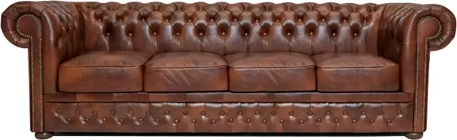 Chesterfield Bank First Class Leer 4-zits Cloudy Oud Bruin 2 tot 4 weken levertijd