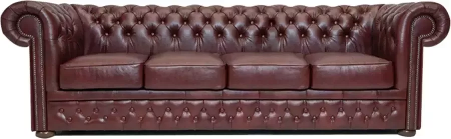 Chesterfield Bank First Class Leer 4-zits Cloudy Rood 2 tot 4 weken levertijd