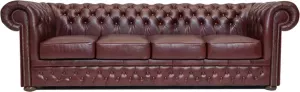 The Chesterfield Brand Chesterfield Bank First Class Leer 4-zits Cloudy Rood