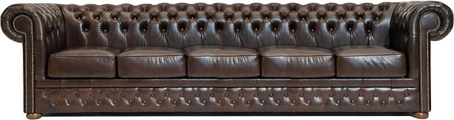 The Chesterfield Brand Chesterfield Bank First Class Leer 5-zits Cloudy Donker Bruin