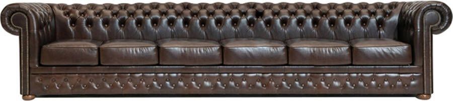 The Chesterfield Brand Chesterfield Bank First Class Leer 6-zits Cloudy Donker Bruin