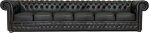 The Chesterfield Brand Chesterfield Bank First Class Leer 6-zits Shiny Zwart