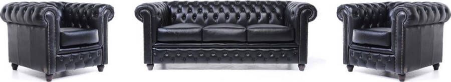 Chesterfield Bank Original Leer 1 + 1 + 3 zits Antiek Bruin| 12 jaar garantie