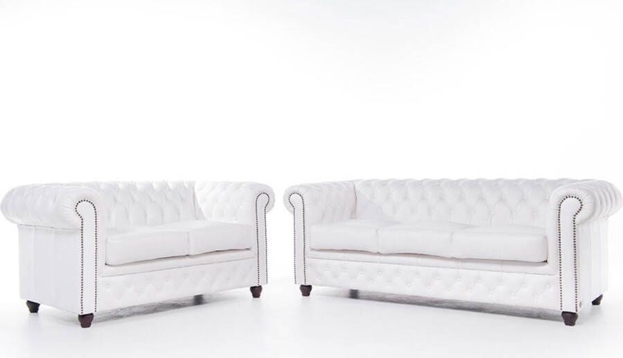 Chesterfield Bank Original Leer 1 + 2 + 3 zits Antiek Rood 12 jaar garantie - Foto 2