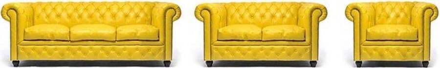 Chesterfield Bank Original Leer 1 + 2 + 3 zits Rood 12 jaar garantie