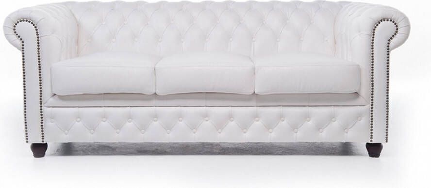 Chesterfield Bank Original Leer 3-zits Wit 12 jaar garantie