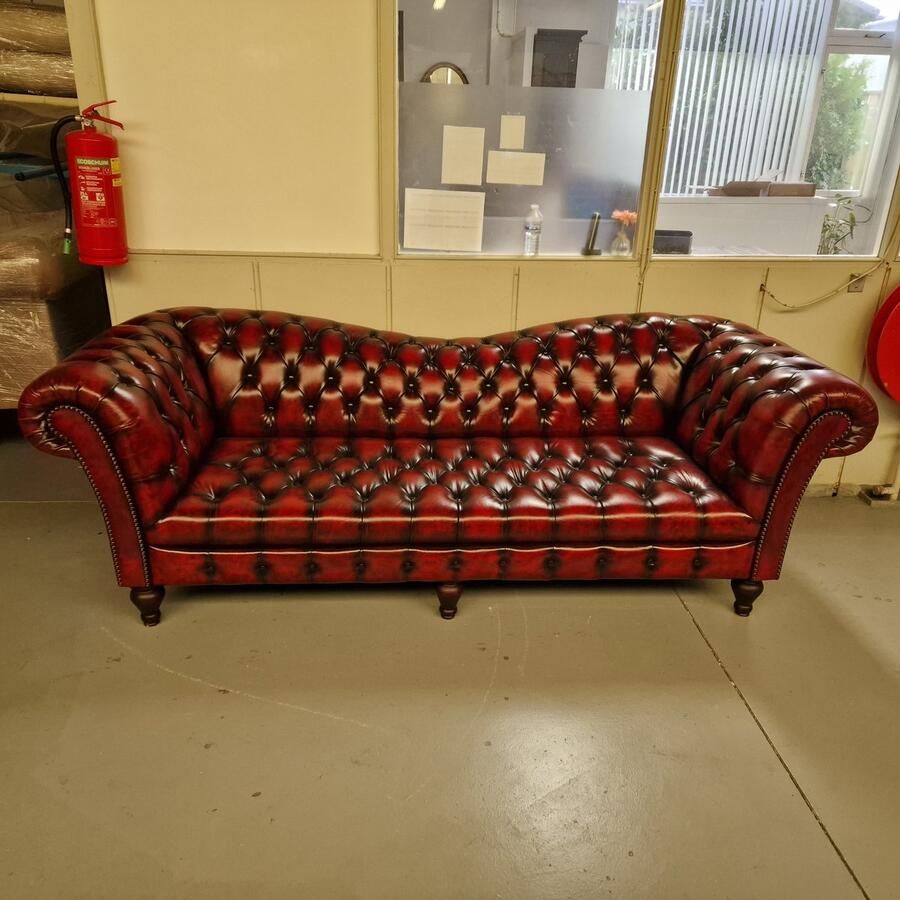 Chesterfield Bank 3 5-zits – Butterfly Antiek Rood